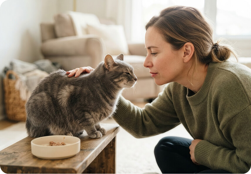 Petting a cat