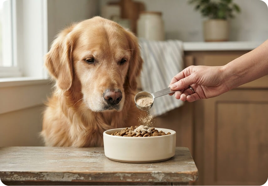 Feeding a dog