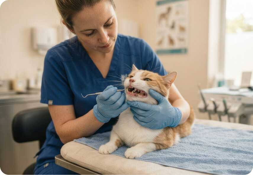 Removing cat plaque