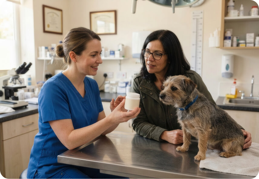 Veterinary with a dog